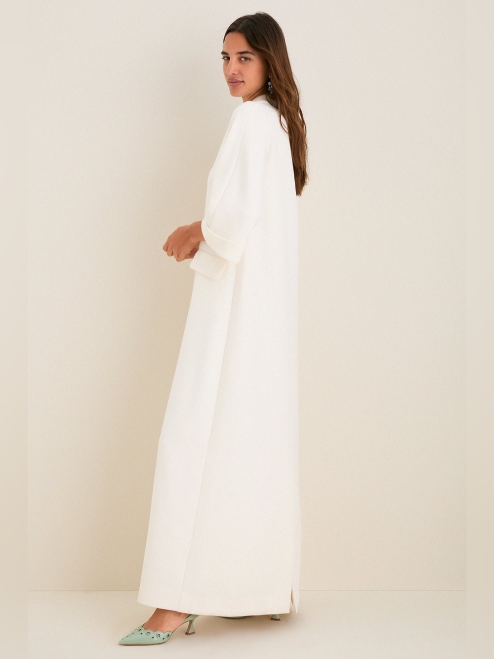 Tuckernuck NWT Carolina Maxi Dress Size Medium in Ivory Crepe - Picture 3 of 16